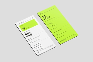 Free DL Handbill Mockup Angled View