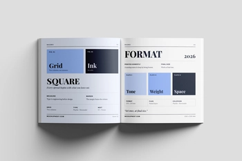 Free Square Branding Magazine Mockup PSD Front View