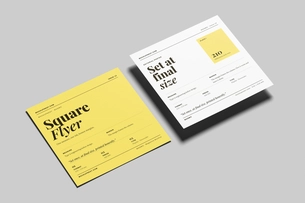 Free Square Leaflet Mockup On Surface Angled View