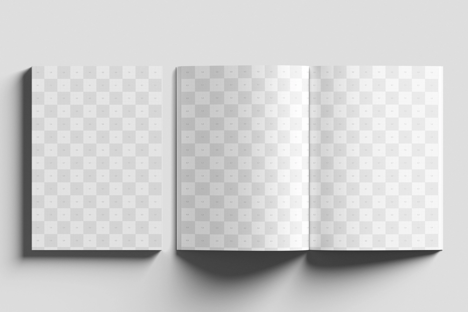 Free EU Magazine Mockup Open Top View