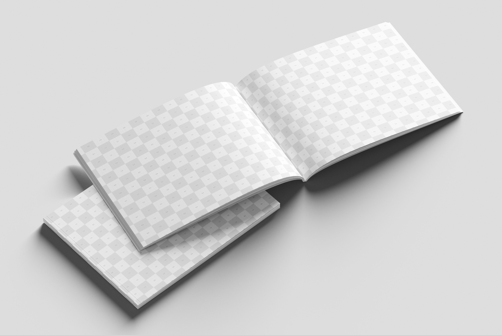 Free US Letter Horizontal Editorial Magazine Mockup Open Spread