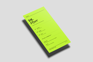 Free DL Handbill Mockup Angled Perspective