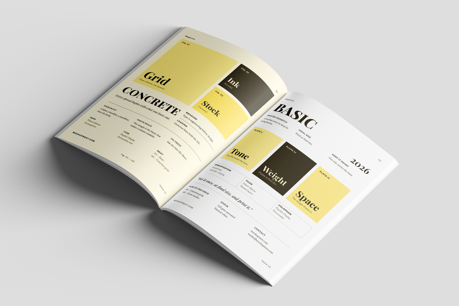 Free EU Magazine Mockup Angled Perspective