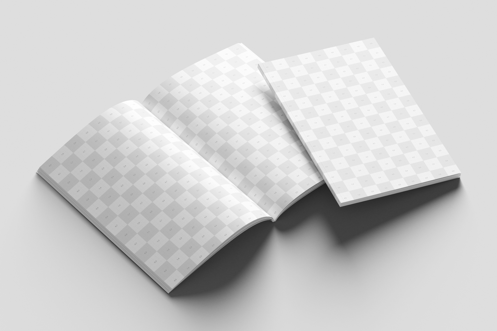 Free 11×17 Professional Magazine Mockup High Angle View