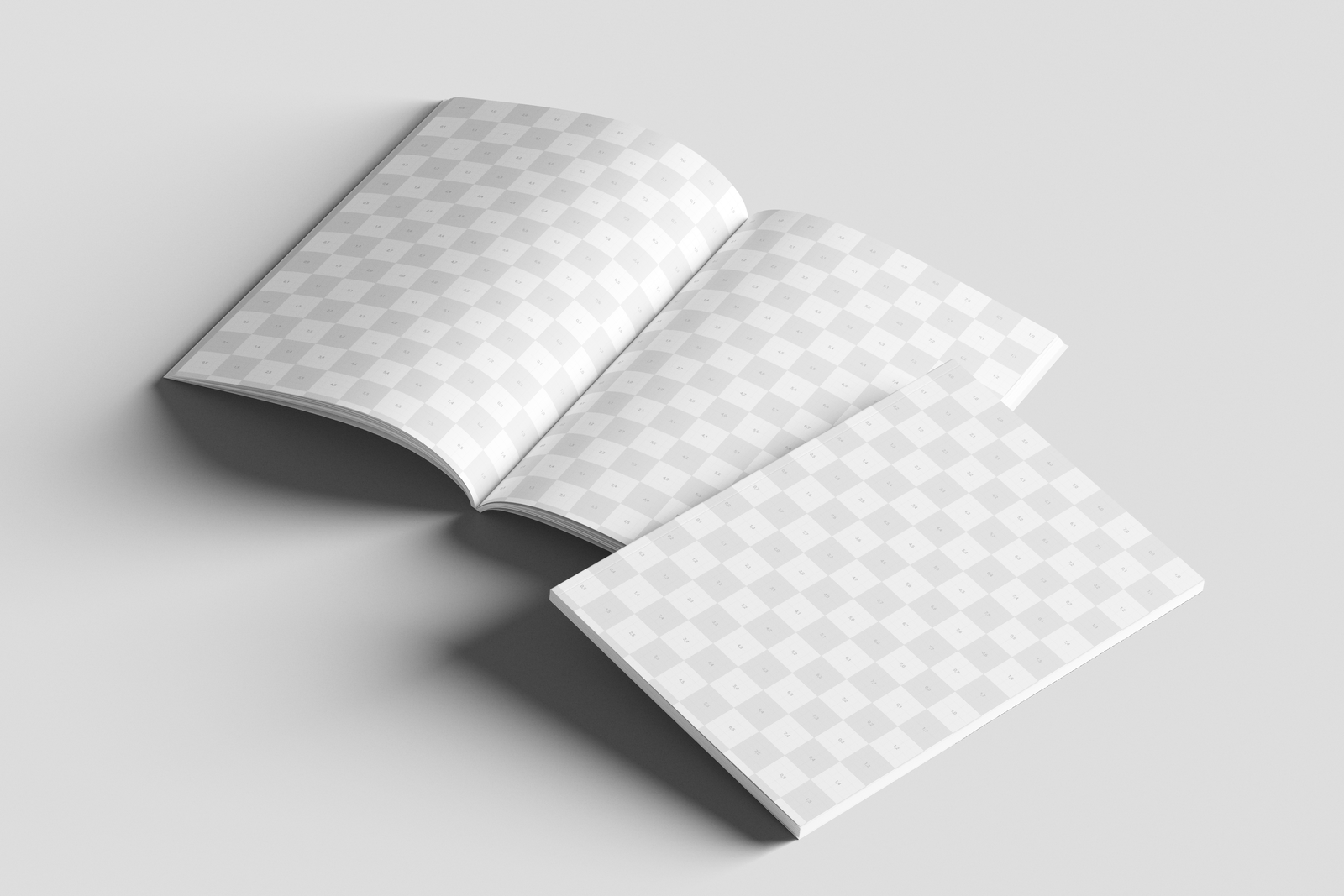 Free EU Magazine Mockup On Surface Angled Perspective