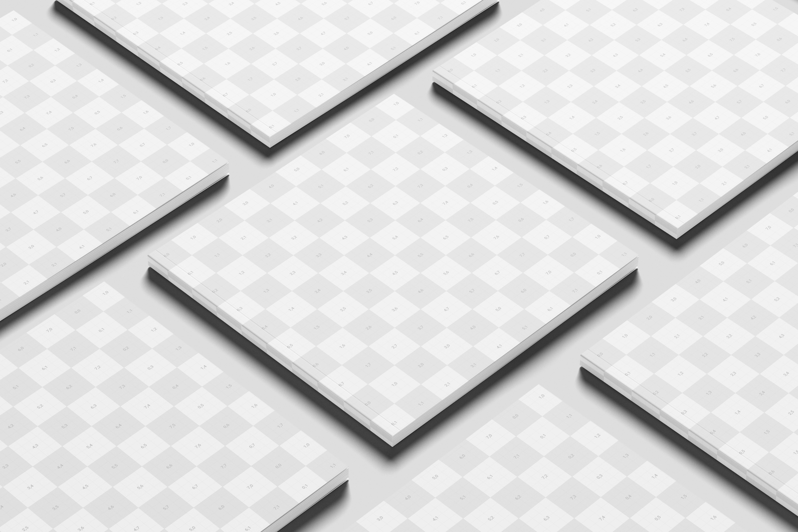Free Square Editorial Magazine Mockup PSD On Surface Angled Perspective