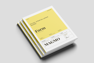 EU Magazine Mockup On Surface Angled Perspective