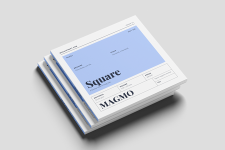 Free Square Magazine Mockup PSD Angled View