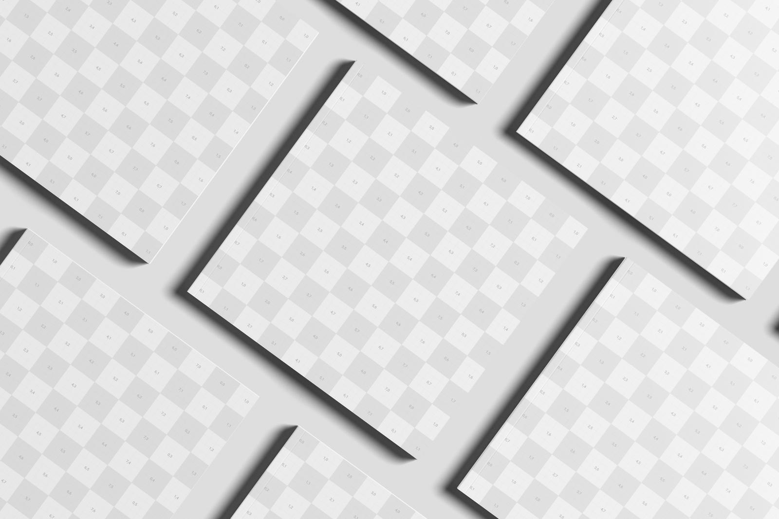 Free Square Publishing Magazine Mockup PSD Top View Set