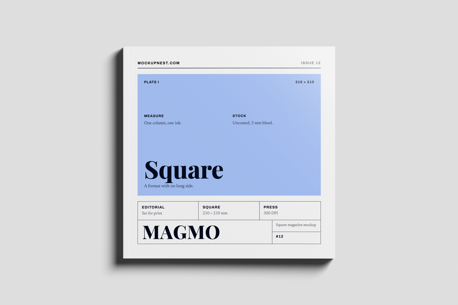 Free Square Branding Magazine Mockup PSD