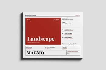 Free US Letter Landscape Print Magazine Mockup