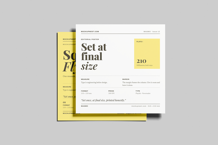 Free Square Poster Mockup On Minimal Background
