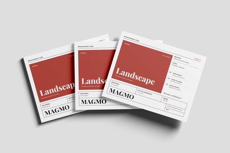 Free US Letter Landscape Magazine Mockup Top View