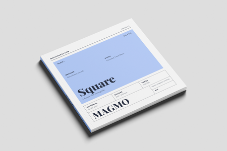 Square Editorial Magazine Mockup PSD On Surface