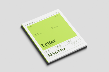 US Letter Editorial Magazine Mockup Angled Perspective