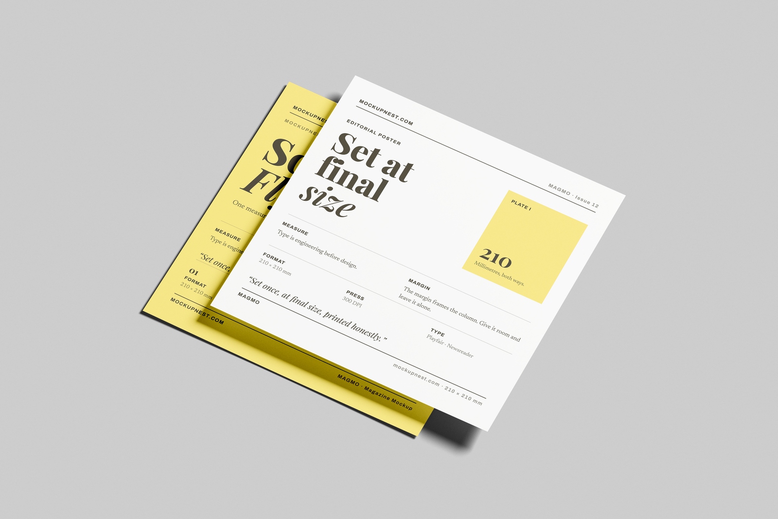 Square Flyer Mockup On Surface Angled View