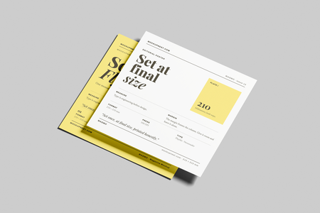 Square Flyer Mockup On Surface Angled View
