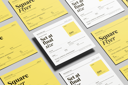 Free Square Leaflet Mockup Angled View