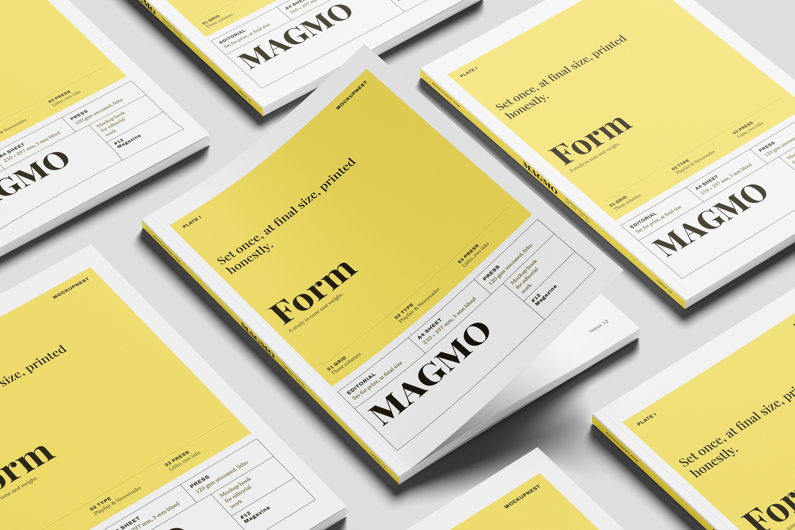 Free EU Magazine Mockup On Clean Background
