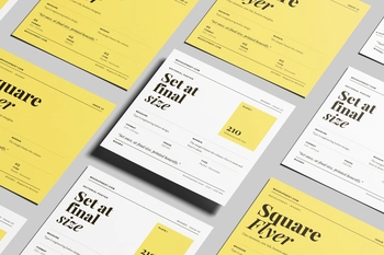 Free Square Poster Mockup On Surface