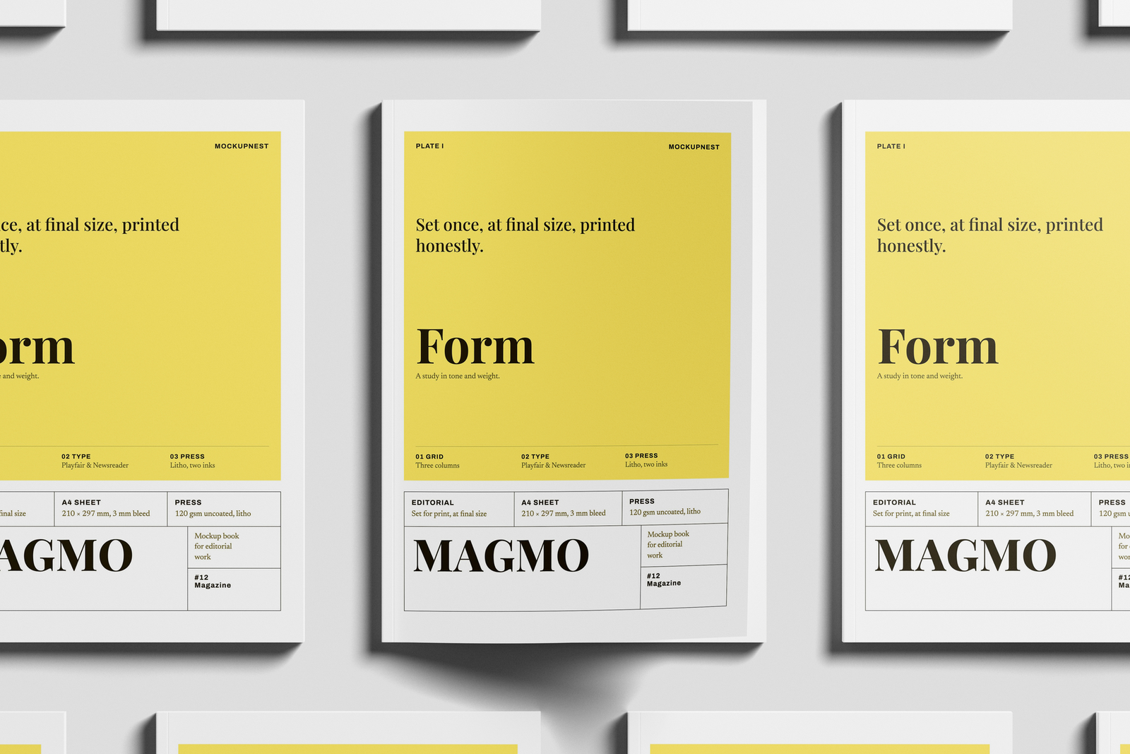 Free EU Magazine Mockup On Wall