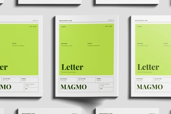 Free US Letter Editorial Magazine Mockup On Wall