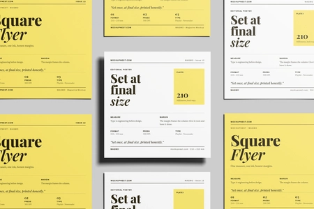 Square Handbill Mockup