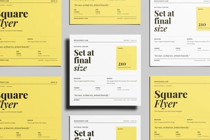 Square Handbill Mockup