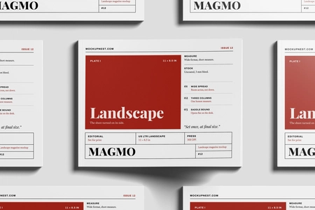 US Letter Landscape Magazine Mockup