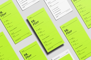 Free DL Leaflet Mockup On Surface