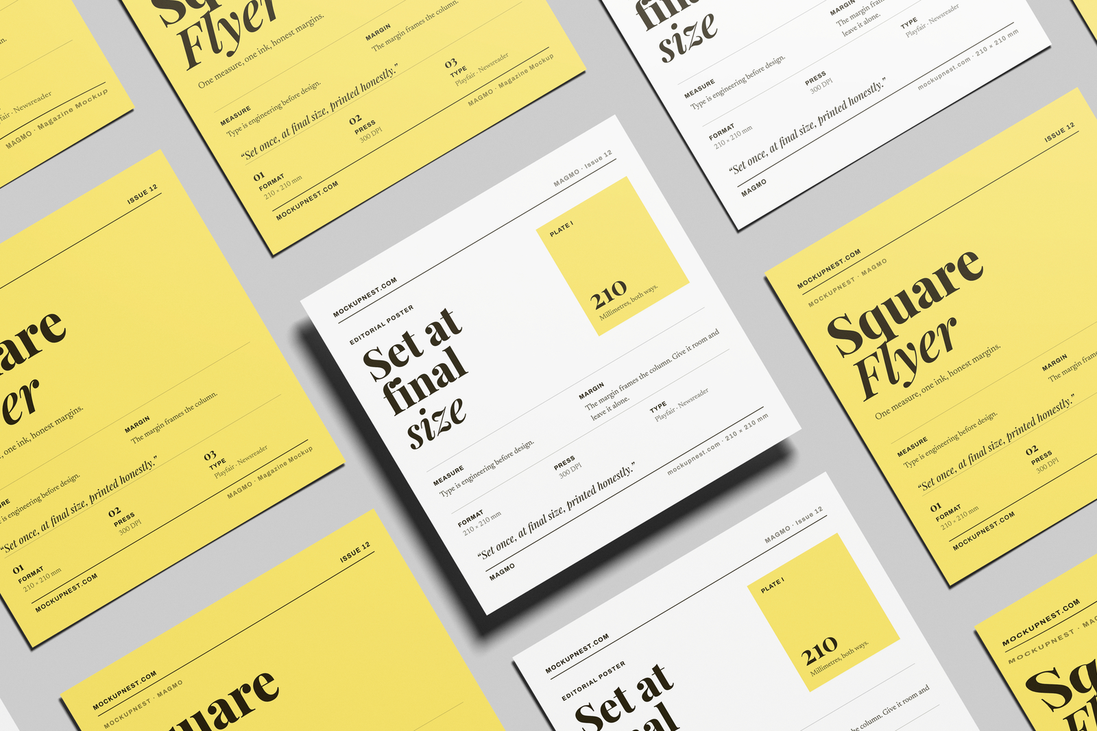 Free Square Pamphlet Mockup