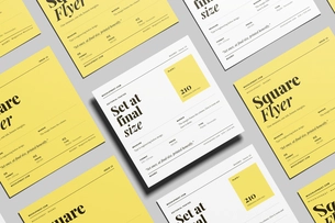 Free Square Pamphlet Mockup