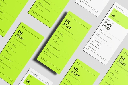 Free DL Flyer Mockup From Top View