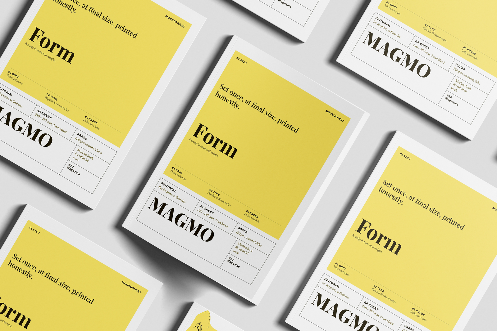 Free EU Magazine Mockup Minimal Background