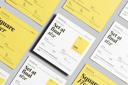 Free Square Pamphlet Mockup On Surface