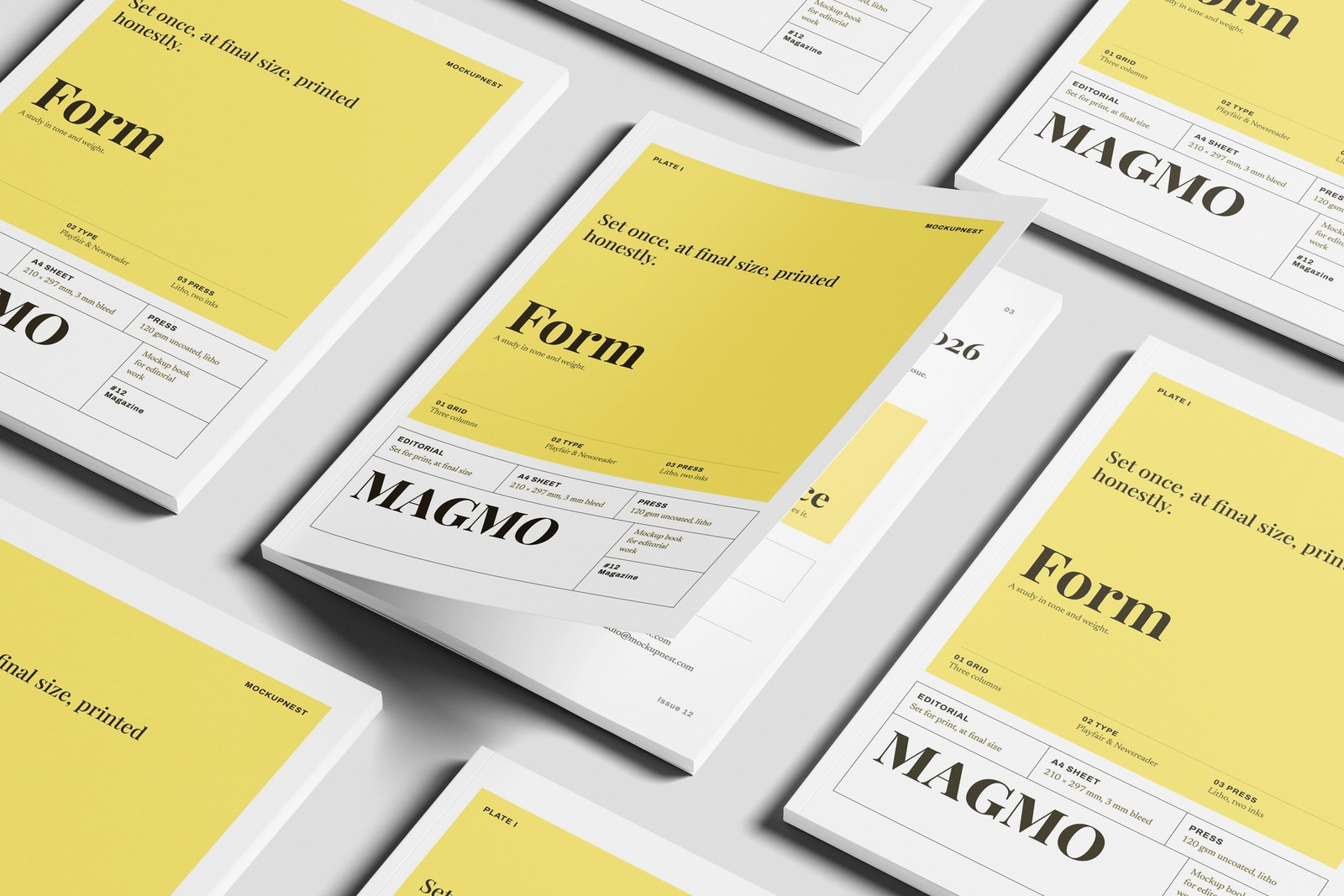Free EU Magazine Mockup Angled View