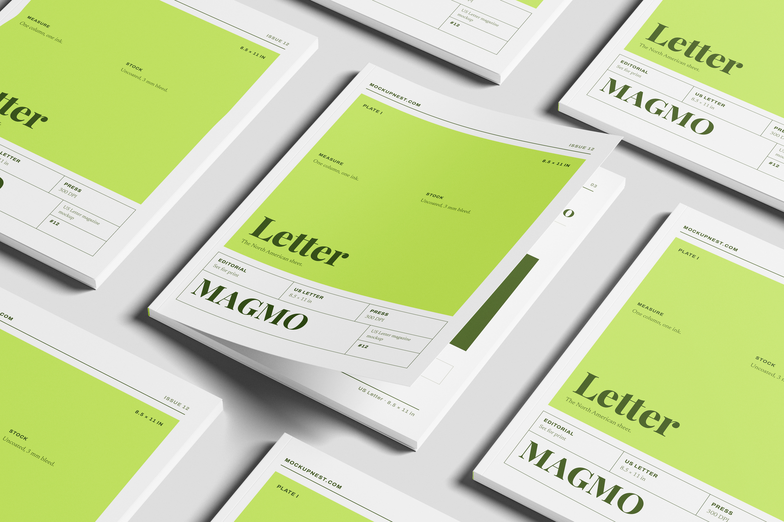 US Letter Publishing Magazine Mockup