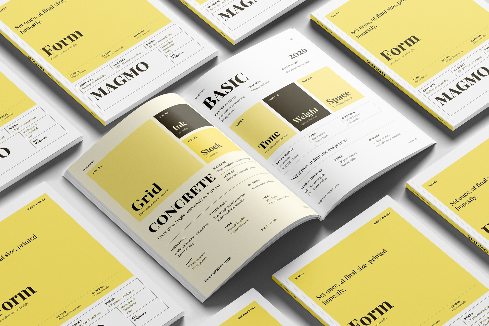 Free EU Magazine Mockup Paper Stack