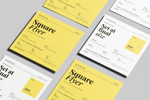 Square Flyer Mockup On Surface