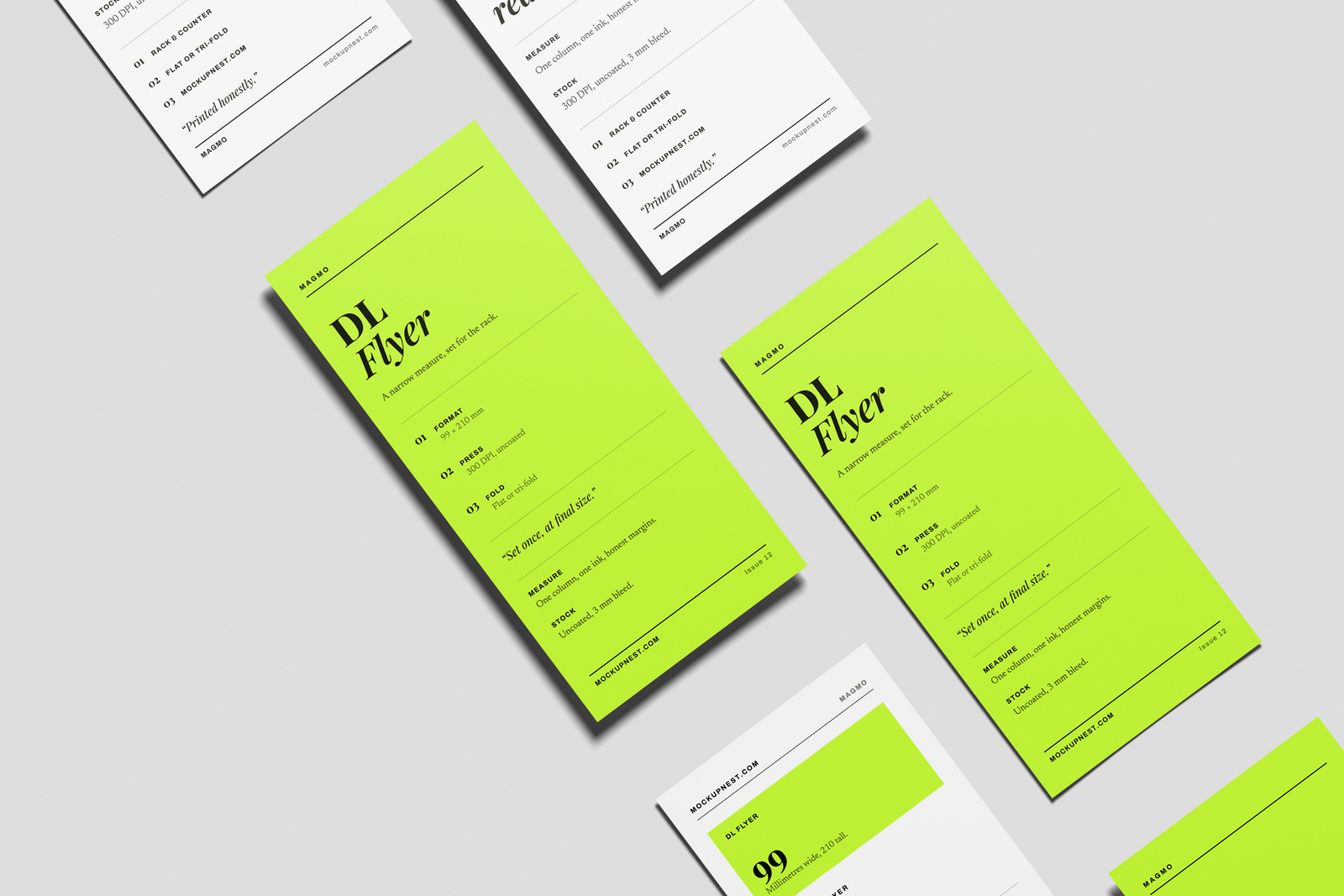 Free DL Handbill Mockup Top View