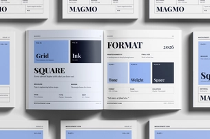 Free Square Editorial Magazine Mockup PSD