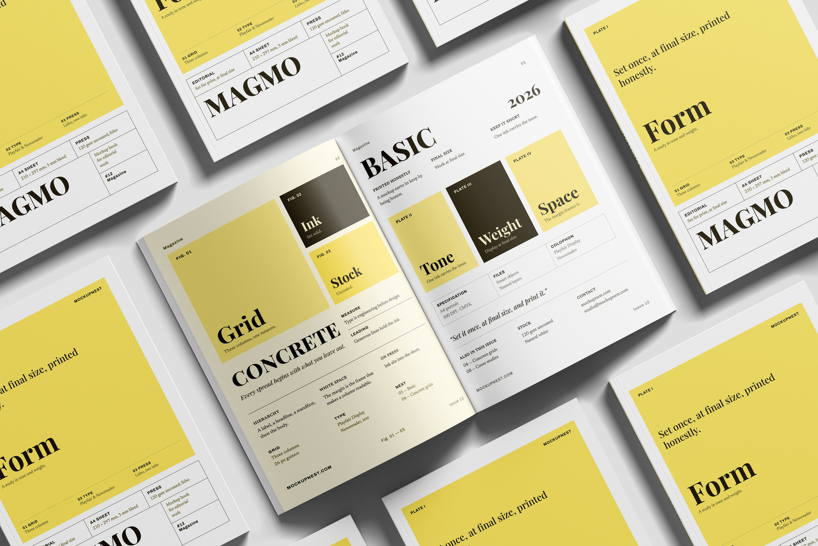 EU Magazine Mockup On Surface