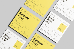 Free Square Pamphlet Mockup Top View