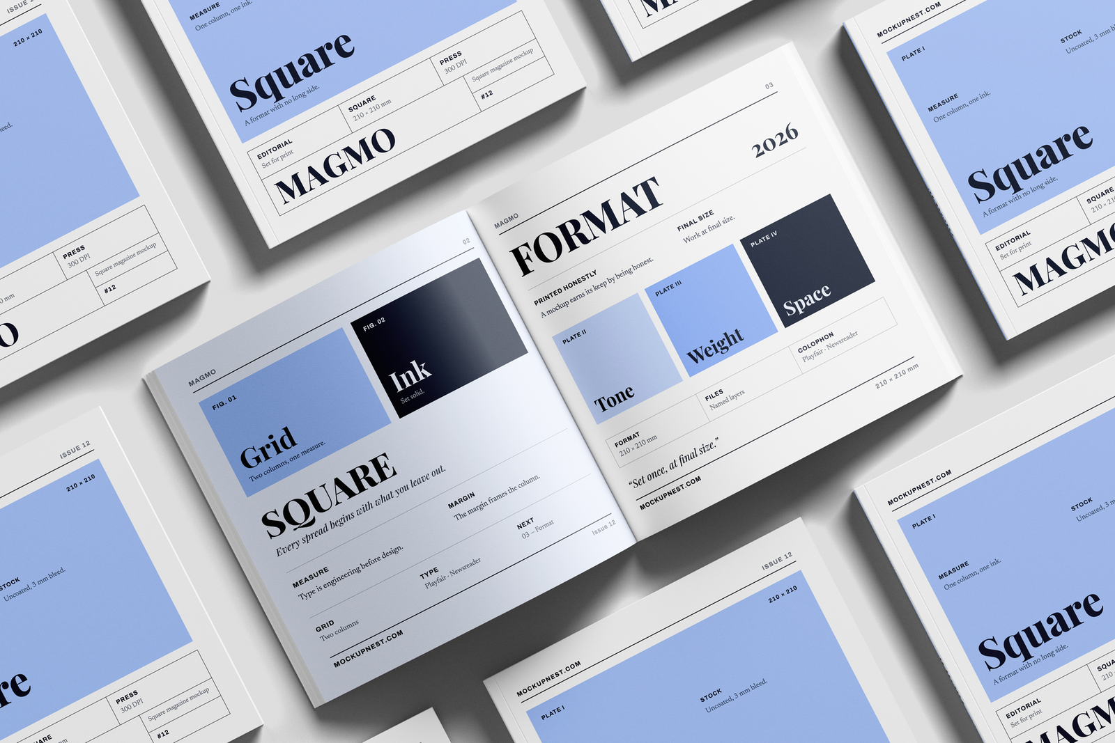 Square Print Magazine Mockup