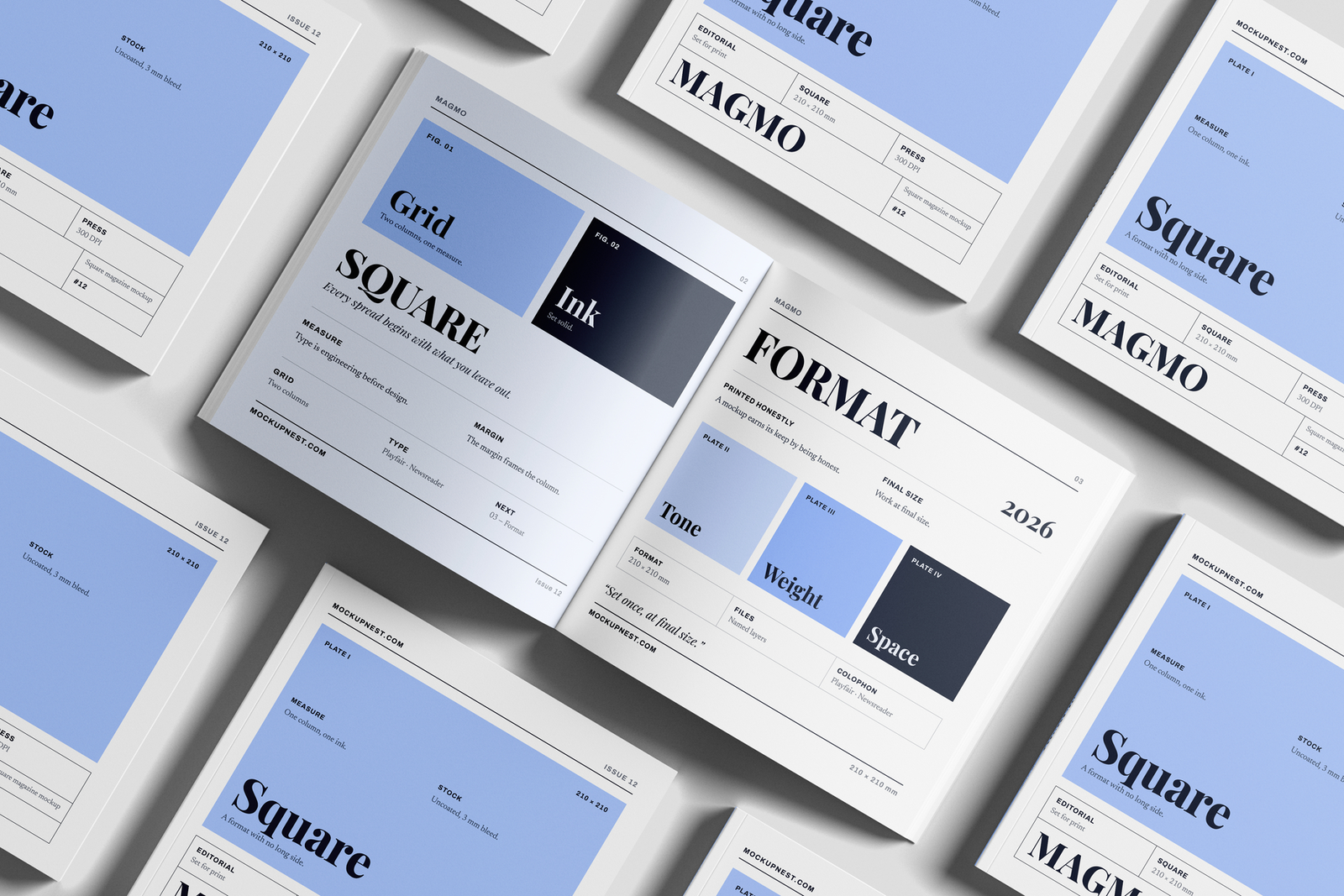 Free Square Branding Magazine Mockup