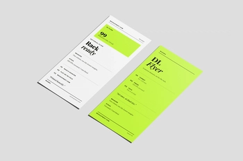Free DL Leaflet Mockup High Angle View