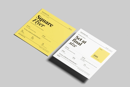 Free Square Handbill Mockup Angled View
