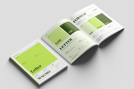 US Letter Magazine Mockup On Surface