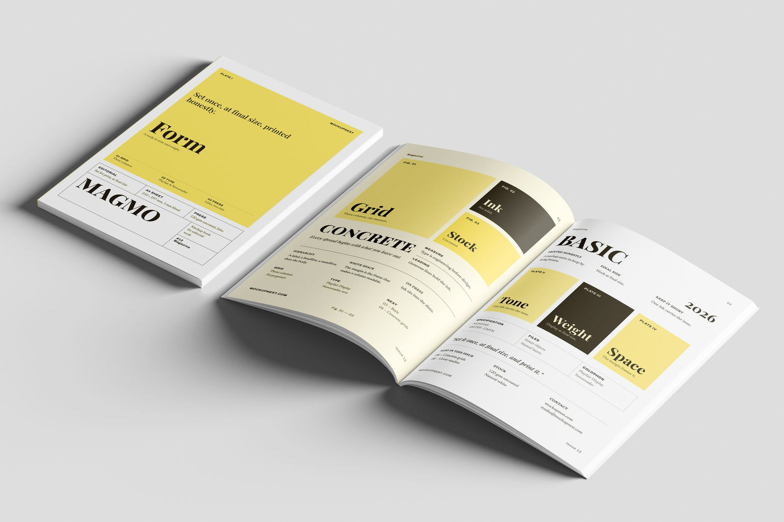 Free EU Magazine Mockup Open Spread