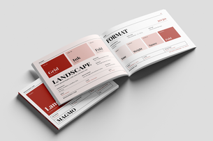 Free US Letter Horizontal Editorial Magazine Mockup Open Spread